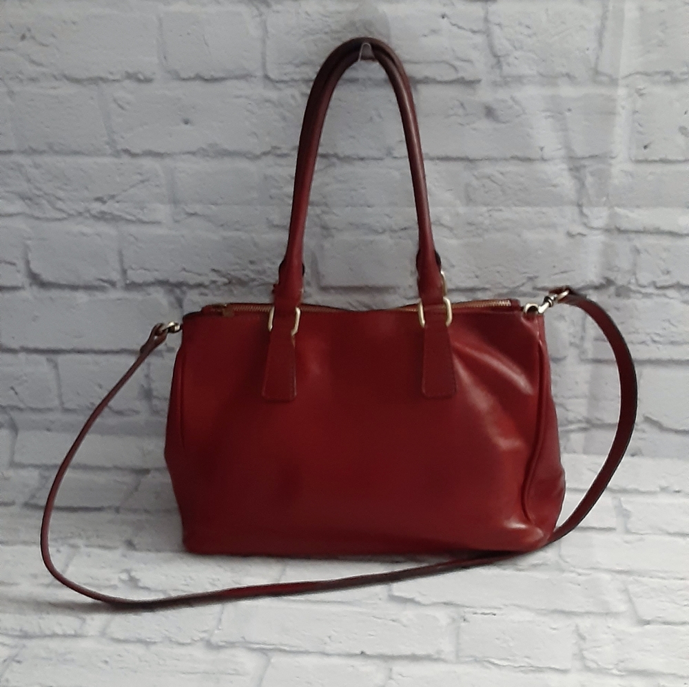 Floto red genuine leather satchel bag - Picture 2 of 16